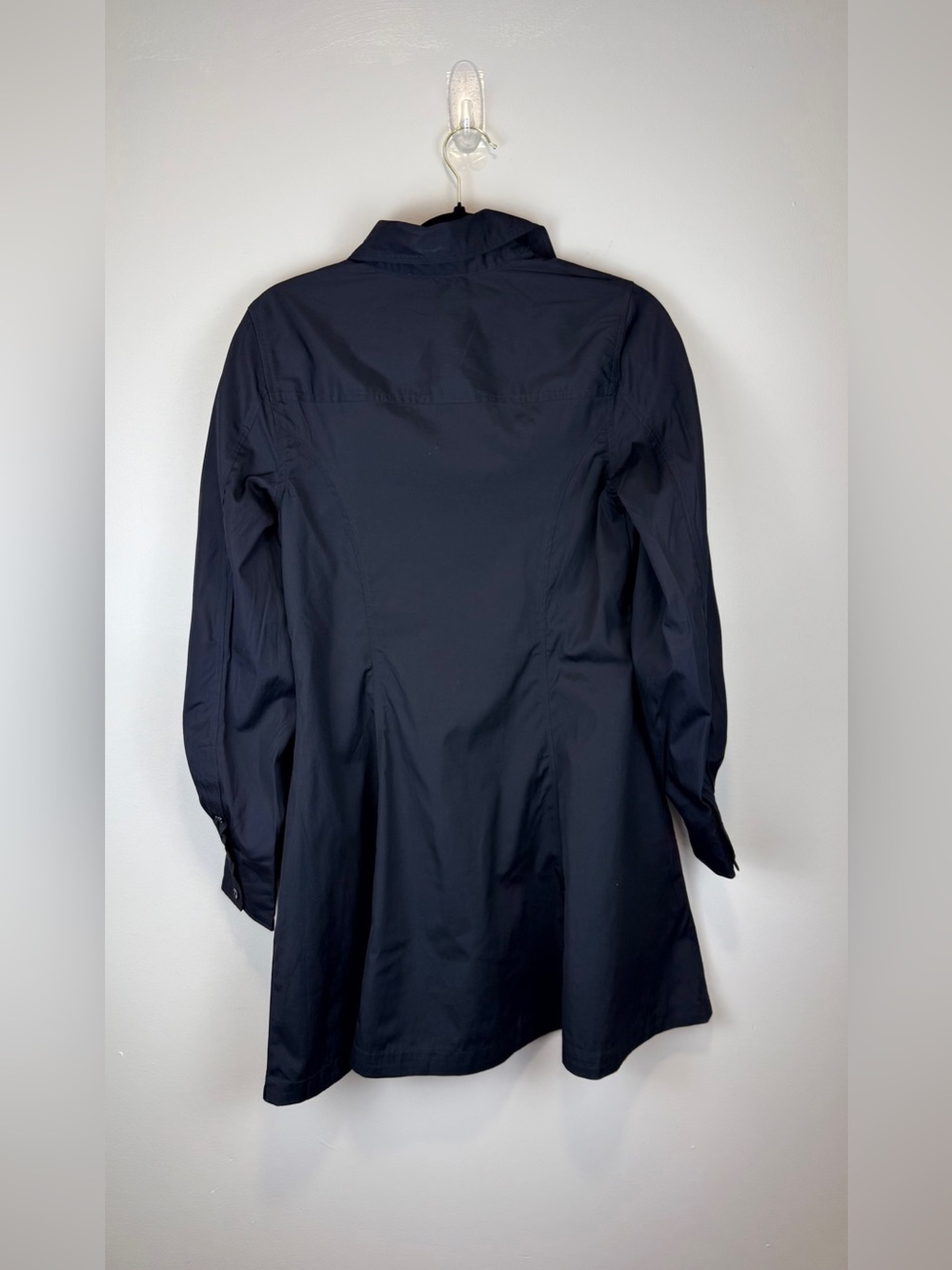 NWT Madewell Cotton Poplin Mini Shirt Dress Black Balloon Sleeve Size 2 - Picture 5 of 12